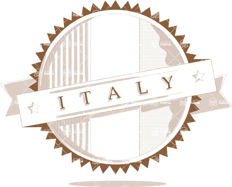 Italy Themed Graphic Collection - Outline Italian Badge